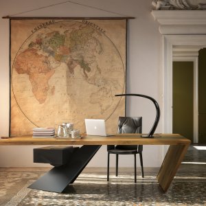 Nasdaq desk in Canaletto walnut with graphite leg