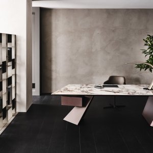 Nasdaq Keramik desk with ceramic top by Cattelan Italia
