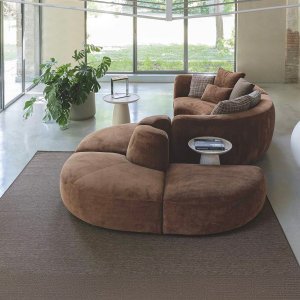 Pair of Cloud half-moon units by Flexteam placed mid-room