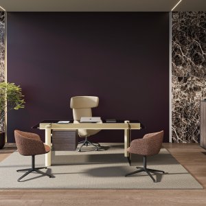 Glass meeting table Cloud by Codutti, 280 cm (110 1/4 in)