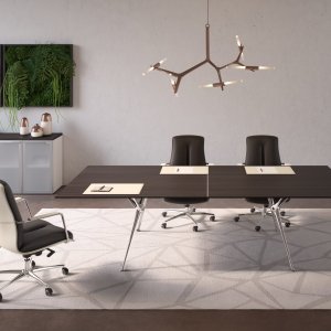 Wall-fixed Genesis console on two cast-aluminium legs