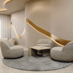 Solid wood Ginza conference table in a glass-walled meeting room