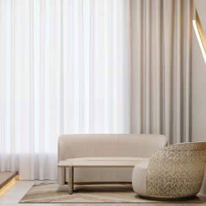 Codutti Ginza conference table in a room with a view over the garden