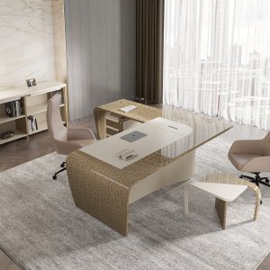 Designer office desk Mithos by Codutti seen from three quarters
