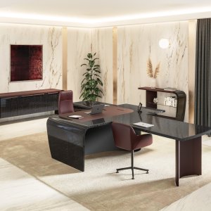Wooden lateral extension of the Mithos executive desk