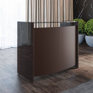 Lacquered stationery tray drawer with leather details