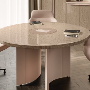 Semi-oval meeting table of the Mithos collection