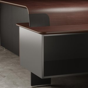 Screen lift raised on a Codutti AlfaOmega meeting table