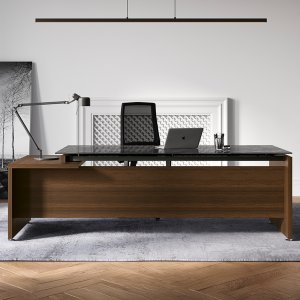 GO STEEL executive desk on 120×40 mm tubular metal supports