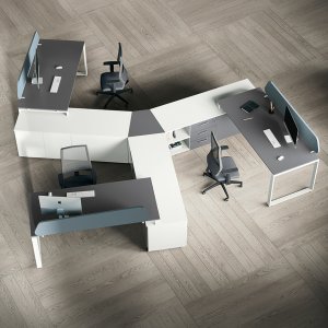Closed ring support of the Loft desk