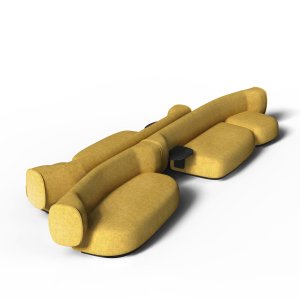Variable-thickness backrest of the Dorothea sofa