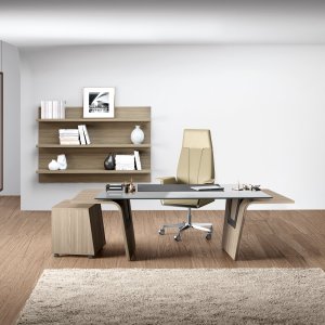 Gull-wing leg of the Larus desk seen from the side