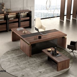 Rectangular meeting table from I Rovereschi with central cable channel