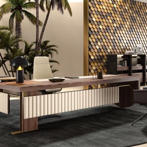 Narciso by Della Rovere: semicircular curved leg and eco-leather inserts