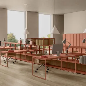 Line System shelving by Dieffebi in a collaborative office