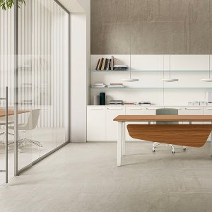 E-Place service unit with sliding doors and Trevira CS cushion