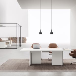Modern executive desk Oxford by DVO with multifunctional storage unit