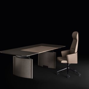 Executive office with Eleva desk and coordinated storage wall by Bralco