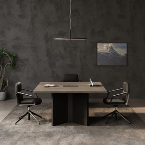 Elite storage wall with bridge handles and titanium-coloured hinges