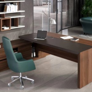 Side view of the 6 cm section shared by top and leg on the Ducale desk