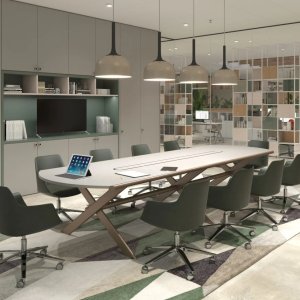 Executive office furnished with Sant'Andrea desks and storage