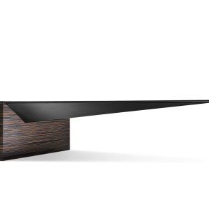 Detail of Macassar ebony veneer available on request for Euclideo