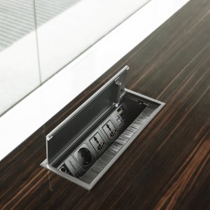 Tapered edge of the conference table top