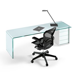The curved joint between top and side on the Rialto desk
