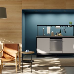 Fluido kitchenette by Martex with induction hob and steel sink