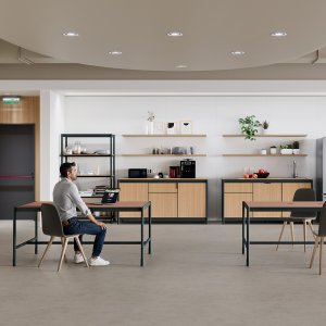 Fluido kitchenette by Martex in Verde Giada aluminium