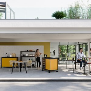Fluido pantry by Martex hosting the office coffee machine