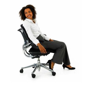 Freedom chair reclined, backrest in contact with the spine