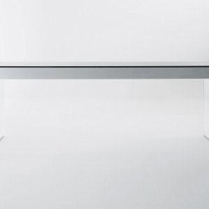 Hand-brushed black aluminium detail on the Air Desk by Gallotti & Radice