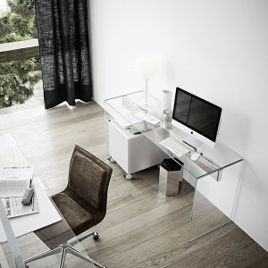 Air Desk 1 resting on the Air Unit storage system by Gallotti & Radice