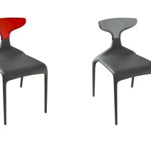 Transparent back of the Punk chair