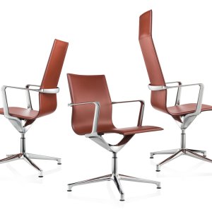 Leather panel of the Kuna Chair suspended on the frame
