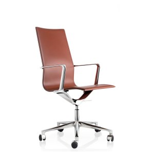 Black leather version of the Kuna Chair