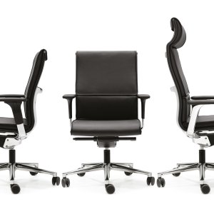 Una Chair with bronze powder-coated structure