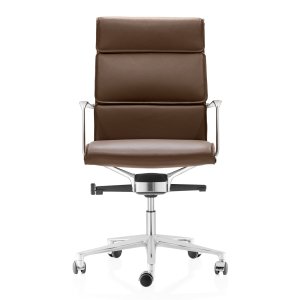 Closed aluminium armrests on the Una Chair