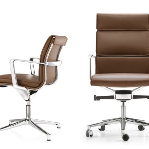 Four-star base with glides of the Una Chair meeting version