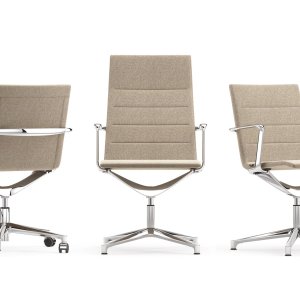Horizontal ribbing on the fabric cover of the Valea Chair