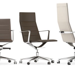 Black armrest covers of the stacked Valea Cantilever chairs