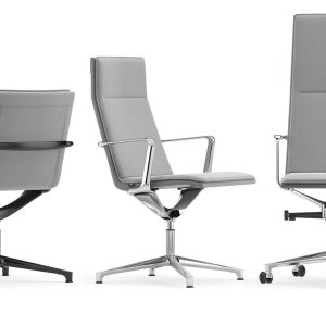 Stack of six Valea Cantilever chairs in a meeting room corner