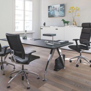 Height-adjustable lumbar support of the Open Up backrest