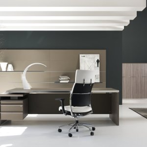 Athos drawer pedestal on castors with continuous aluminium grip handle