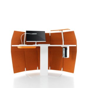 Recessed height control on the Funny Sat desktop