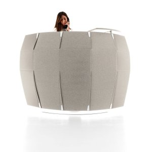 White RAL 9016 base of the Funny Sat reception desk