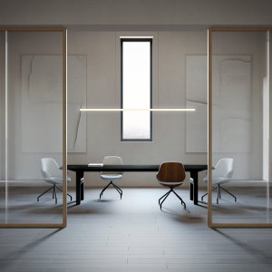 Hito round connection table linked to the executive desk