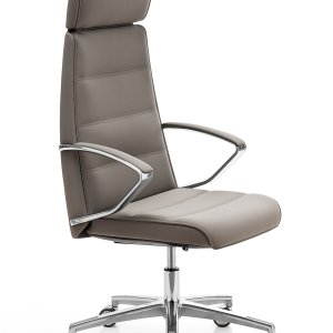 Four-star AL4 base with chrome glides on a medium-back Klivia