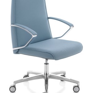 Rear of the Klivia backrest, seen from the visitor side of the desk